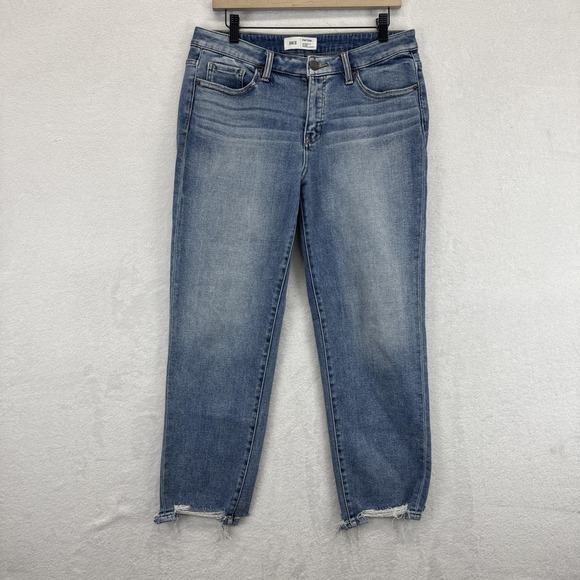 BKE Denim - BKE Payton Jeans Womens 30x28 Blue Stretch Raw Hem Ankle Skinny Denim Distressed